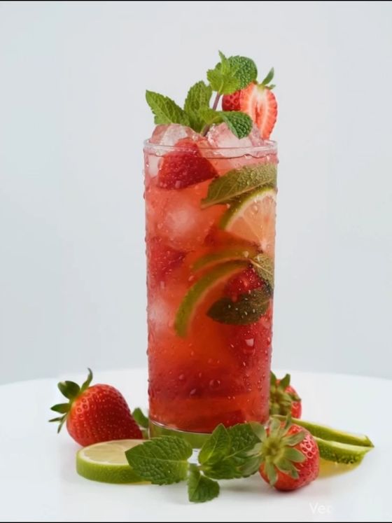 Truskawkowe Mojito — koktajl z drink baru JustFlash