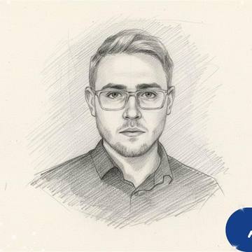 Motyw fotobudki AI — szkic rysowany ołówkiem