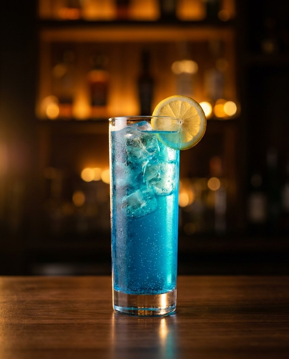Blue Lagoon — koktajl z karty mobilnego drink baru JustFlash