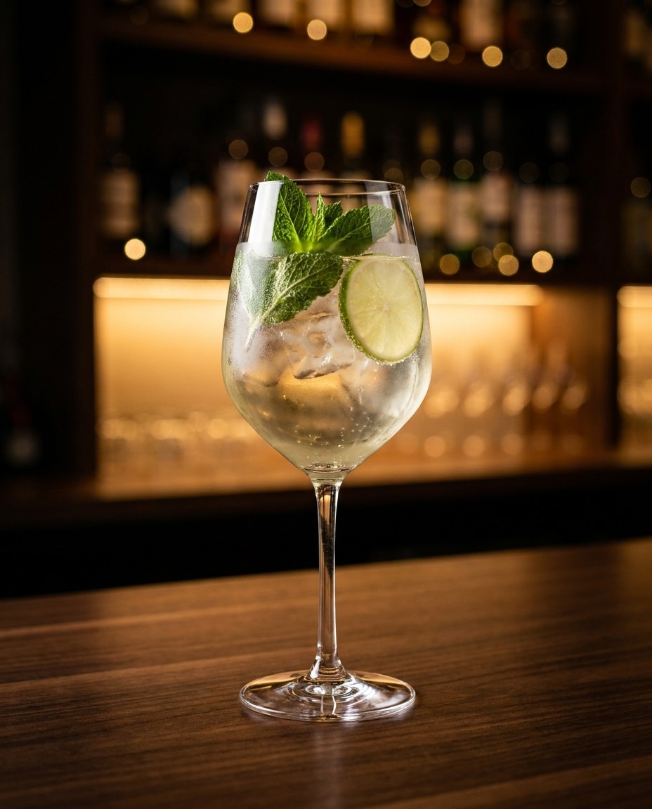 Hugo Spritz — koktajl z karty mobilnego drink baru JustFlash