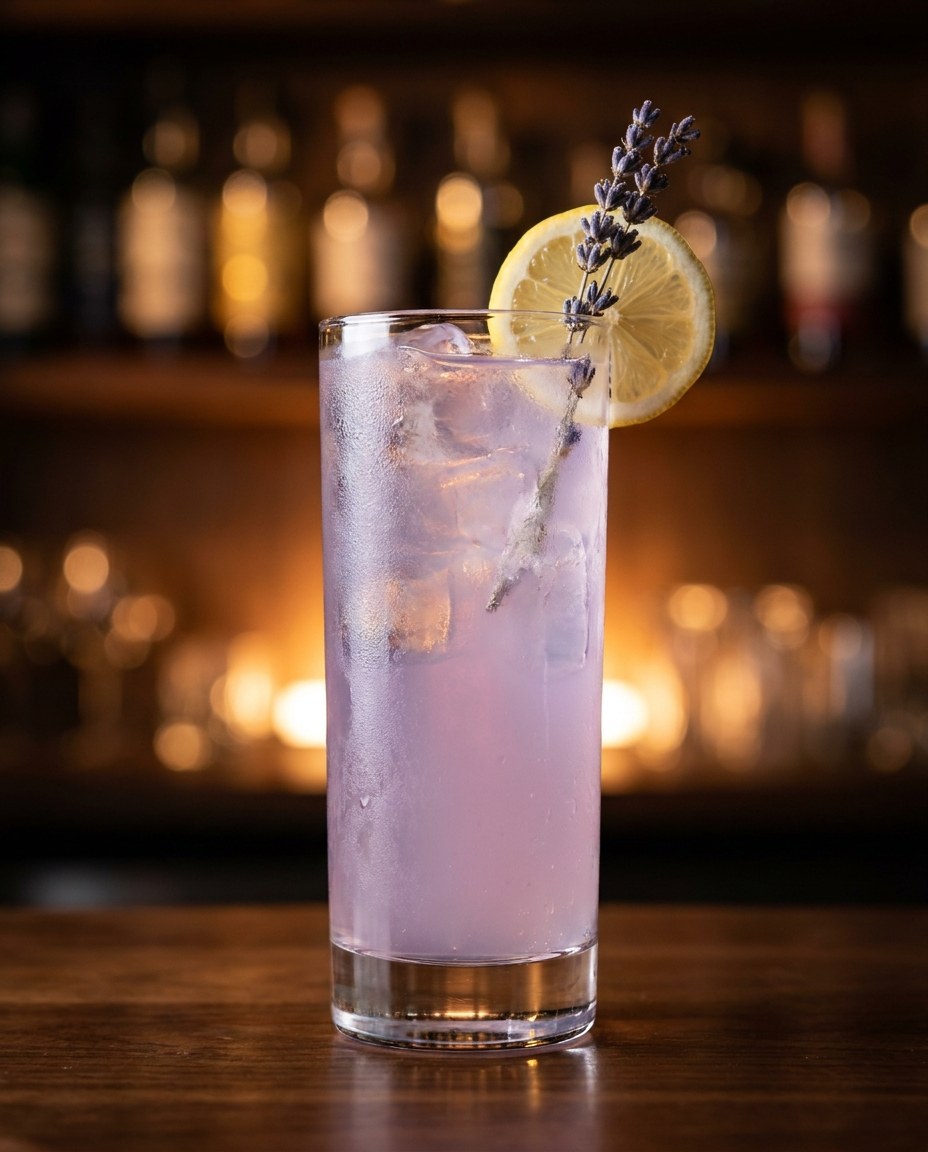 Lawendowa Lemoniada — koktajl z karty mobilnego drink baru JustFlash
