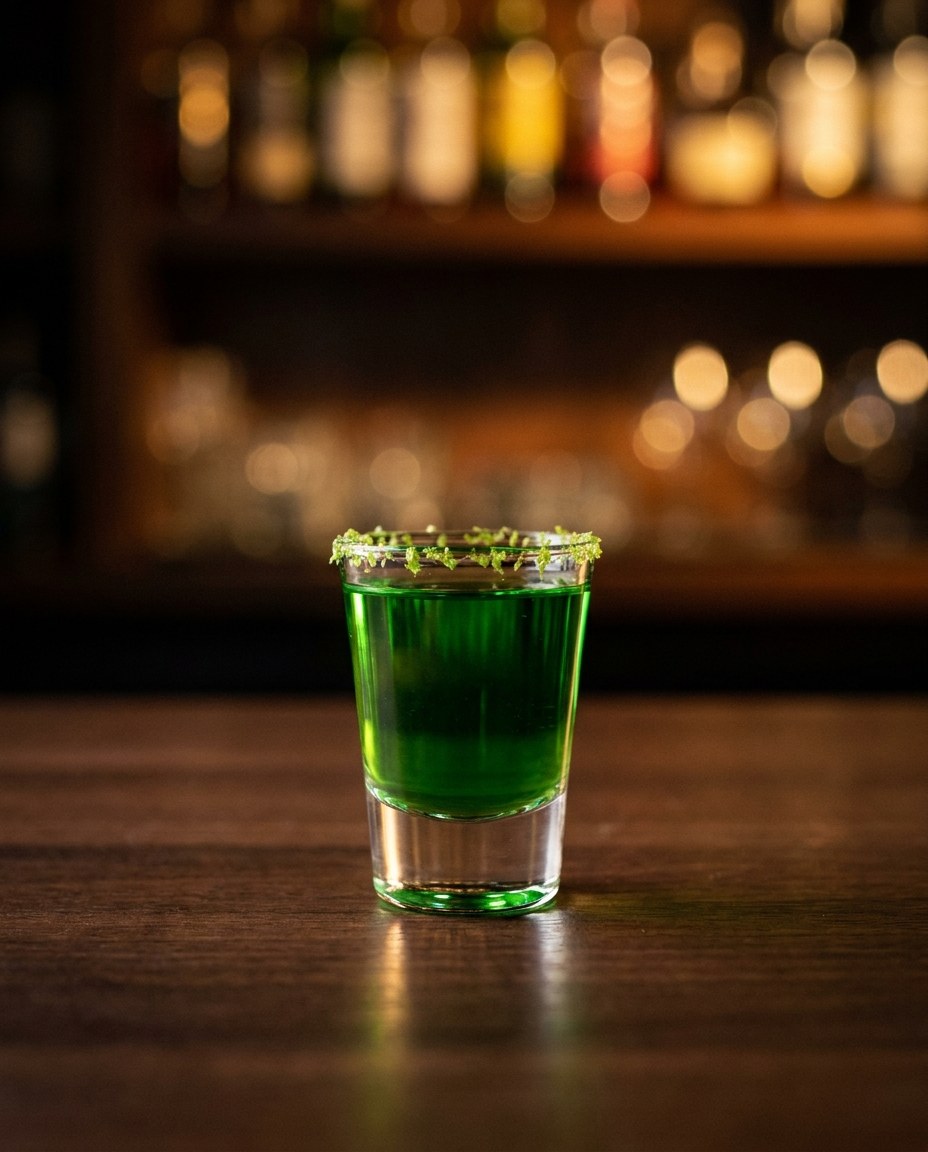 Zielona Żabka — koktajl z karty mobilnego drink baru JustFlash
