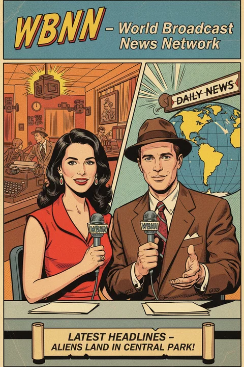 FotoBudka AI - przykładowa generacja: komiks reporterski